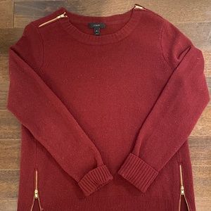 Jcrew burgundy 100% wool sweater.